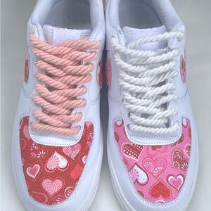Nike Heart Patterned Sneakers - Pink and White